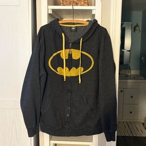 Batman Charcoal Hoodie with Yellow Accents